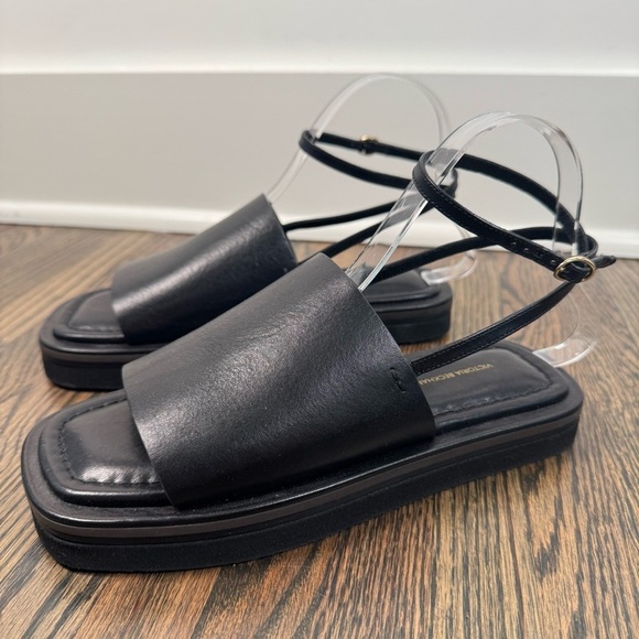 Victoria Beckham black leather sandals Made in Italy - Picture 4 of 7